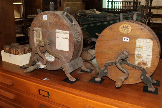 2 Victorian knife cleaners and Emery powder